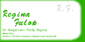 regina fulop business card