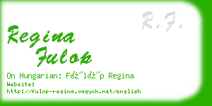 regina fulop business card